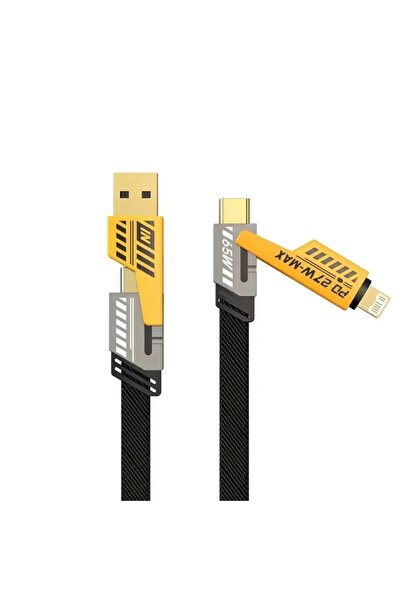 schitec 4in1 65W/PD27W UsbA to Lightining-Type-C/Type-C to Lightining-Type-C Turbo Şarj ve Data Kabl