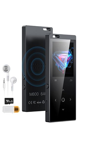 Velixo Mp3 Player 1.8" Touchscreen, Bluetooth 5.2, 64gb, Sd Up To 128gb, Hifi, Fm Radio, Voice Recorder