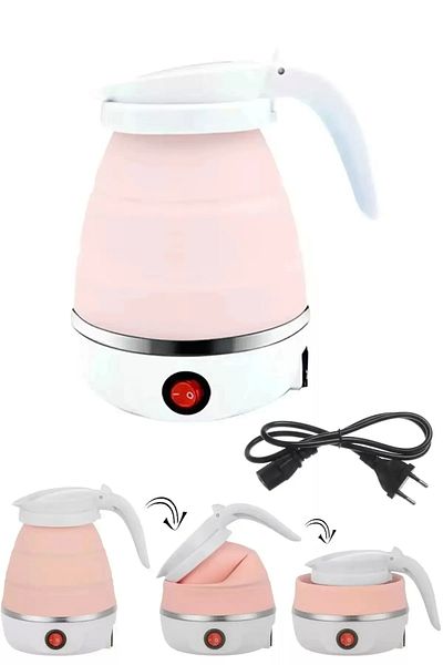Rosemor Foldable Camping Picnic Water Heater Portable Mini Kettle Electric Kettle with Silicone