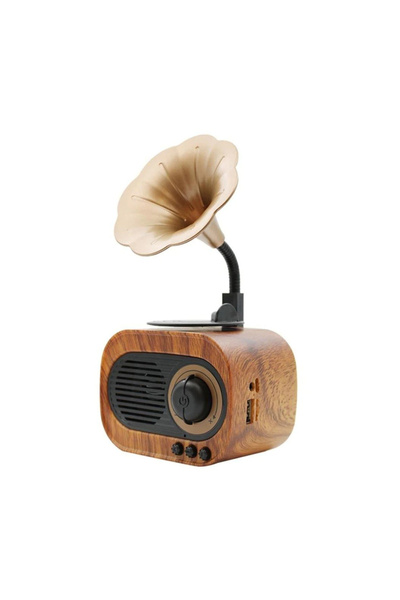Winex Mobile Winex Wireless Nostalji Gramafon Speaker Fm Radyo+Sd Kart+UsbA+3...
