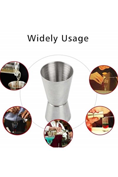 PUFO Metal measuring cup for alcoholic beverages, cocktail, ideal for bars, restaurants, bartenders