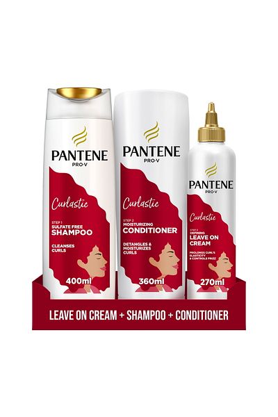Pantene Pro-V Curlastic Shampoo 400 ml + Conditioner 360 ml + Leave On Cream 270 ml