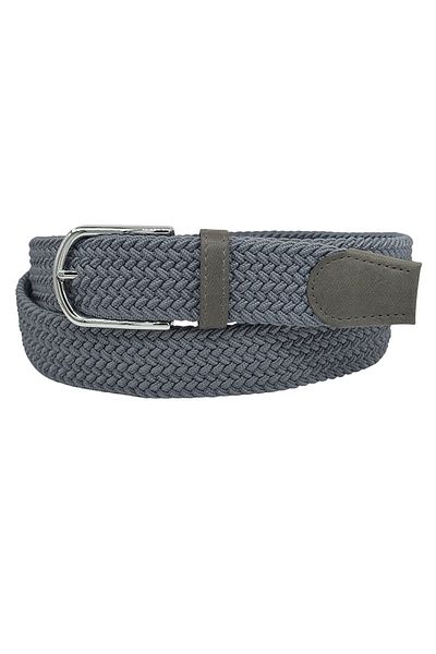 Süzer Deri 3.5 Cm. Elastic Flexible Unisex Knitted Belt Smoked