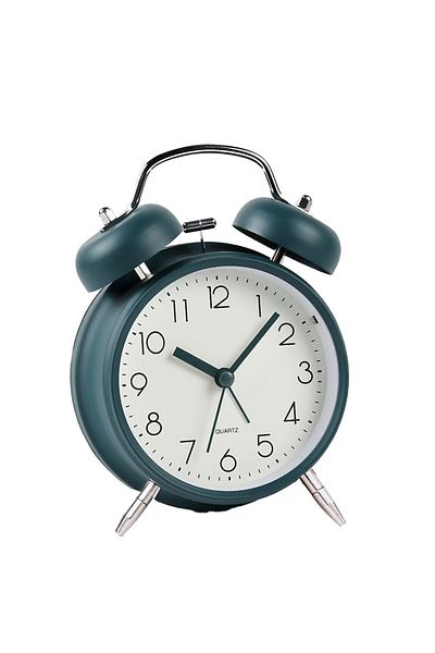 PUFO Prime table alarm clock with dial lighting button, metallic, 15 cm, green