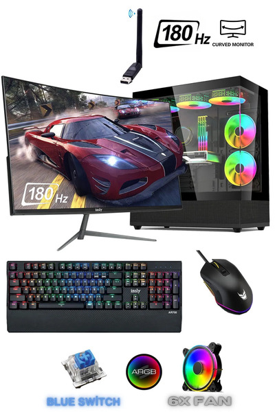 IZOLY Mardy X I5-12400f 16gb 512gb M.2 Nvme Rx580 8gb 24" Oyuncu Masaüstü Bil...