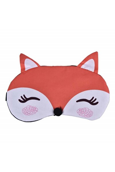 PUFO Mască de dormit sau de călătorie, cu gel detașabil, Pufo Foxxy, 20 cm, portocalie
