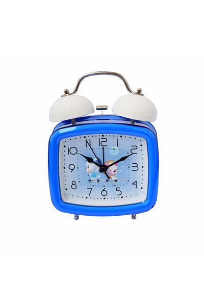 PUFO Ceas deșteptător pentru copii Joy, cu buton de iluminare a cadranului, 16 cm, model You&me, albastru închis