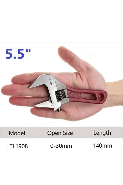 Choice 140mm Adjustable Wrench Large Opening Short Handle Mini Monkey Spanner Laser Scale Rubber Wrapped Ke