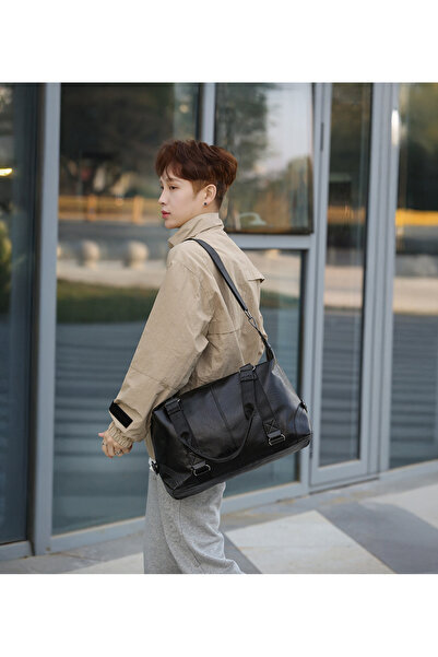 LEBLOU Geantă LEBLOU piele ecologică impermeabilă, ideală pentru sport, călătorii si voiaj, 37x24x17 cm