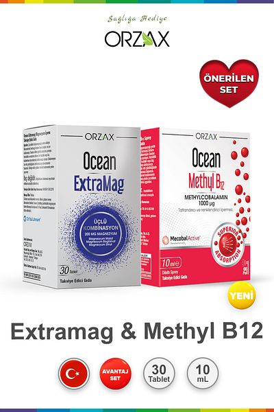 Ocean Extramag 30 Tablets & Ocean Methyl B12 10 ml