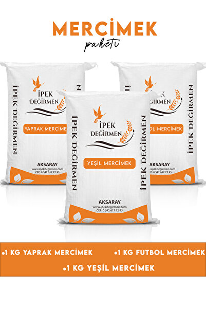 İpek Değirmen 3 KG Aile Boy Taş Değirmen Mercimek Paketi