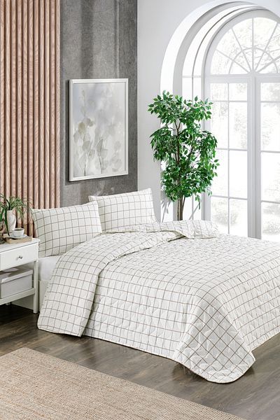 MARLA HOME Double Pique Bed Cover Set | 200X220Cm | 2 Pillow Cases | Multi-Purpose Blanket | Cotton