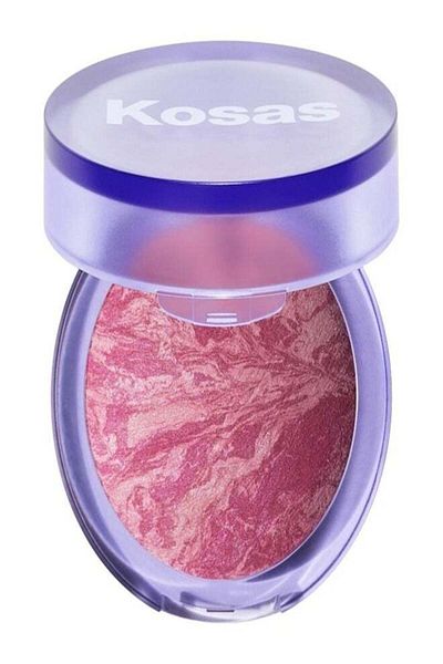 KOSAS Blush is Life Baked Talc-Free Dimensional + Brightening Blush, Euphoria - Cool Pinky Mauve