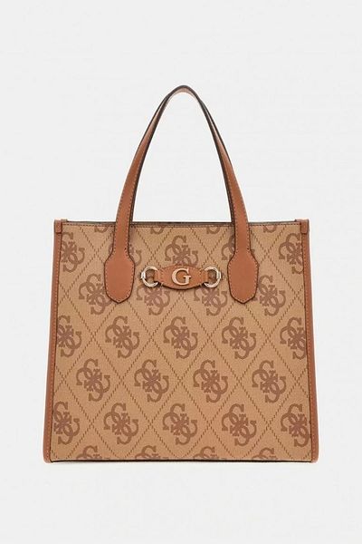 Guess Дамска чанта Izzy 2 Comp Tote, кафява, Hwos8654220-ltl