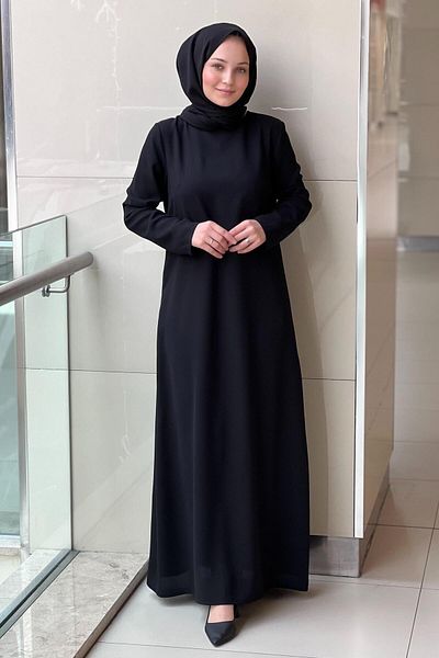 White Corner Imported Crepe Long Sleeve Underwear Dress