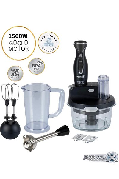TEFAL İn Most Powerful Glass Food Processor 1.5 L Large Bowl, Turbo Function 1500W Motor