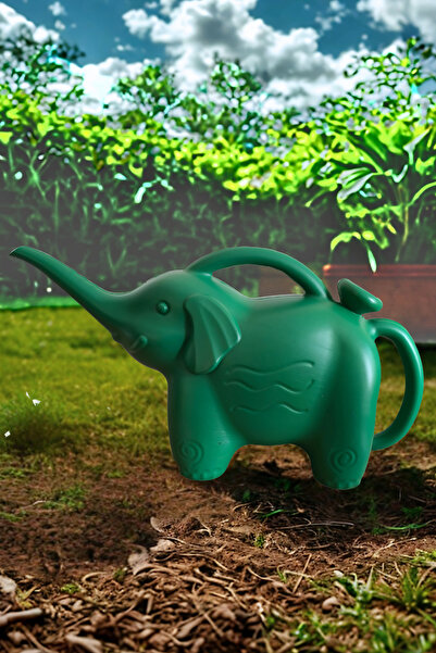 Ar Armese Fil Model Çiçek Bitki Sulama Aparatı Çiçek Sulama Kabı 2 Litre(Yeşil)