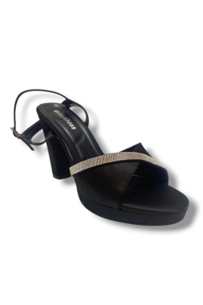 ERBAY 363-25 Sandale de damă cu toc înalt și bandă triunghiulară cu pietre