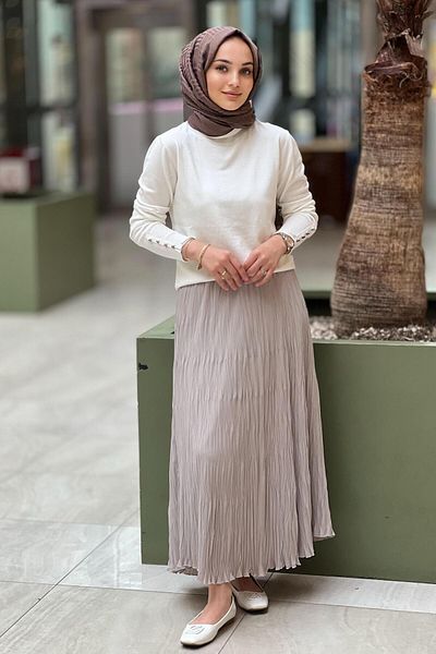 sentez giyim Synthesis Chiffon Cropping Skirt