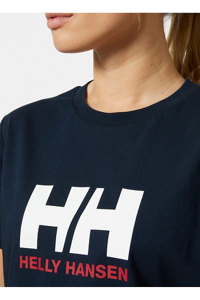 Helly Hansen Hha.54593_Helly Hansen W Hh Logo T- Navy Blue Bicycle Collar Regular Straight Women T-Shirt
