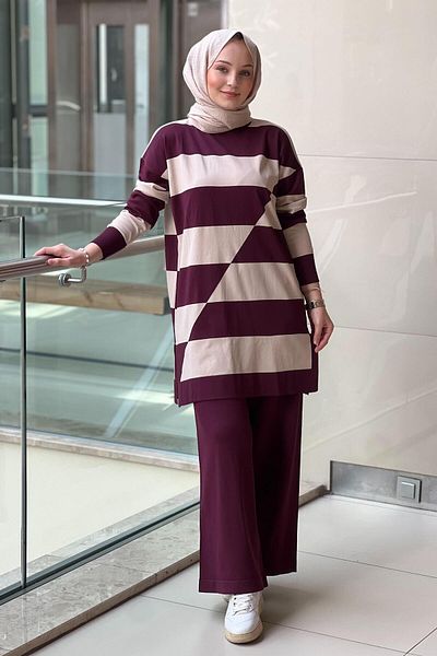 Nuss Mercerized Suit with Thick Horizontal Stripe Pants