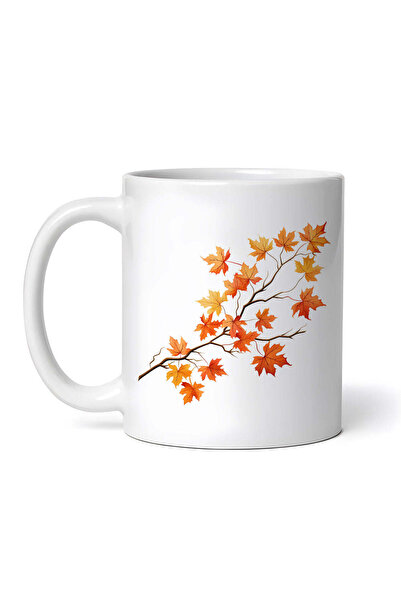 OEM Εξατομικευμένη Λευκή Κούπα, Φθινόπωρο Φθινοπωρινό Κλαδί, Inovatix®. 330ml