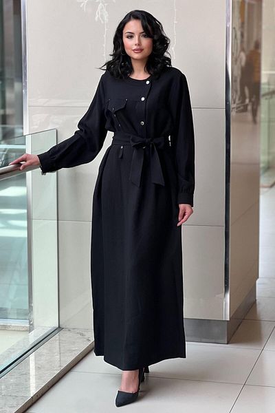 Nuss Four Button Dress with Pocket Flaps