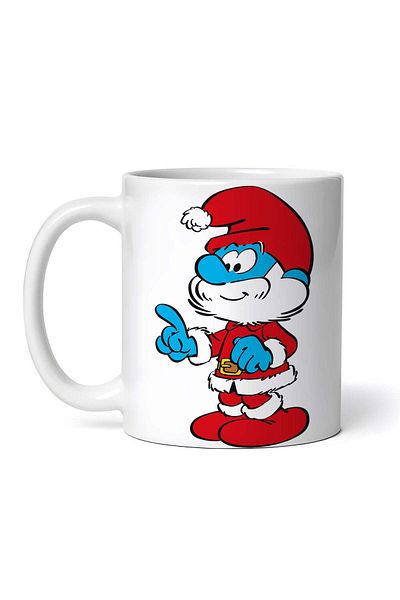 OEM Personalized White Mug, The Smurfs Papa Smurf Santa Claus, Inovatix®. 330ml