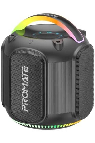 Promate Powerful 80w Outdoor Speaker With Tws Connectivity, Rgb Lighting Effects, Ipx5 Water Resista