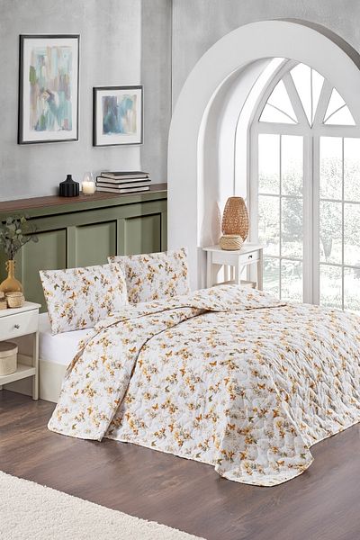 MARLA HOME Double Pique Bed Cover Set | 200X220Cm | 2 Pillow Cases | Multi-Purpose Blanket | Cotton