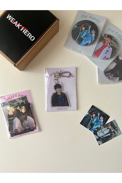 Hara Company Weak Hero K-Drama Yeon Si-Eun (Park Ji-Hoon) Keychain / Bag Charm, Badge, Sticker Pack Set