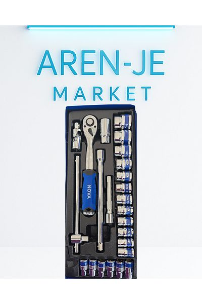 aren je Aren-Je Nova 24 Piece 1/2” Socket Set – Ratcheting Sleeve & Carrying Box