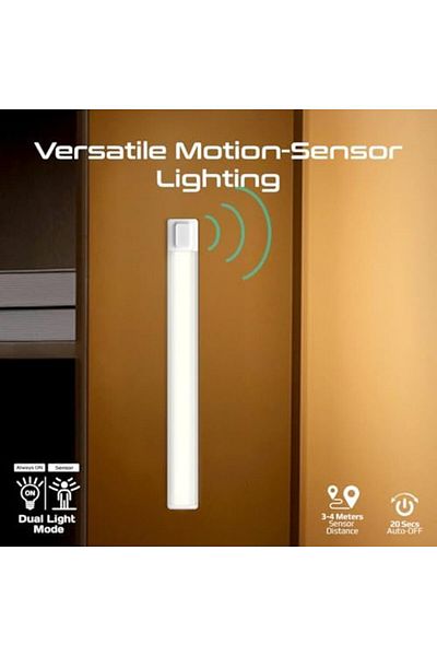 Promate 40cm LED Light with Motion Sensor, 100lm Brightness, Energy-Efficient 4W LEDs, USB-C Recharg
