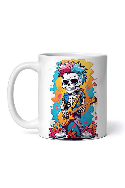 OEM Cană albă personalizată, model schelet, INOVATIX®. 330 ml