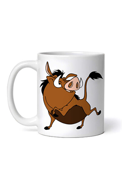 OEM Cană albă personalizată, Pumbaa din Regele Leu fericit, INOVATIX®. 330ml