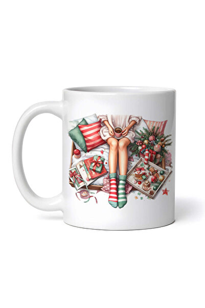 OEM Εξατομικευμένη λευκή κούπα, χριστουγεννιάτικη ζωγραφιά Liriel, INOVATIX®....