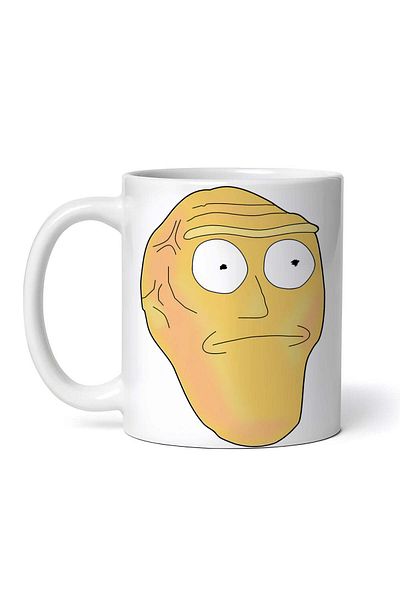 OEM Personalized white mug, Rick and Morty Brown mask, INOVATIX®. 330 ml