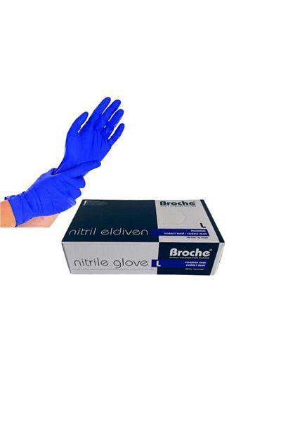 Broche Nitrile Powder Free Cobalt Blue Examination Gloves 100 Pieces Large