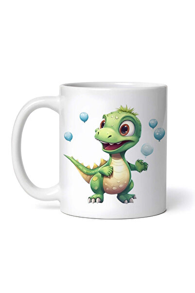 OEM Cană albă personalizată, dinozaur mic Fălci, INOVATIX®. 330ml