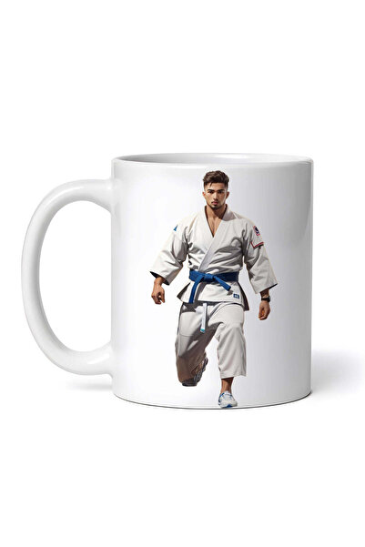 OEM Cană albă personalizată, luptător de judo care face fandări, INOVATIX®. 3...