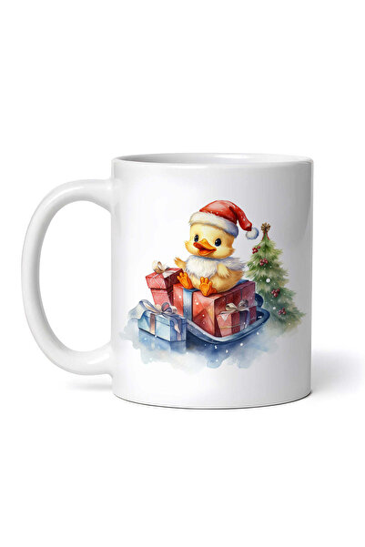 OEM Cană albă personalizată, Puiul Galben Aduce Cadouri de Crăciun, INOVATIX®...