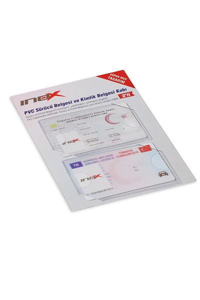 VİVA Container pentru carte de identitate İnox Pachet de 2 containere pentru carte de credit pentru permis de conducere Akbil