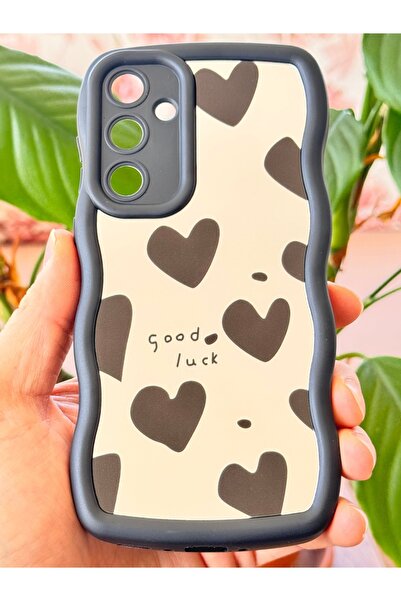 Fibaks Galaxy A16 uyumlu Kılıf Aynalı Kalp Desenli Yumuşak Kenarlı Kamera Korumalı Silikon Kapak