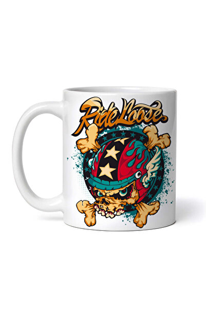 OEM Εξατομικευμένη λευκή κούπα, Ride loose with stars, INOVATIX®. 330ml