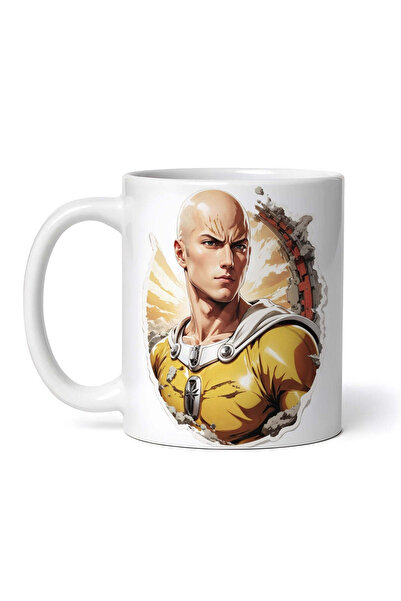 OEM Cană albă personalizată, Saitama în costum de luptă, Inovatix®. 330 ml