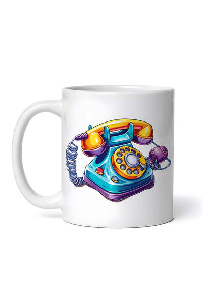 OEM Cană albă personalizată, telefon fix vintage, INOVATIX®. 330 ml