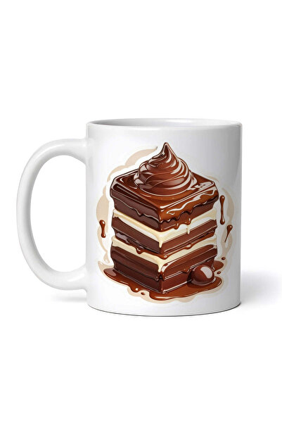 OEM Cană albă personalizată, Tort de ciocolată, INOVATIX®. 330ml
