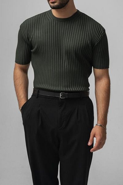 Tarz Cool Men's Khaki Lycra Loose Fit T-Shirt