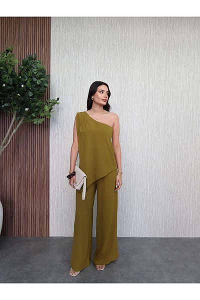 ESRAHELVACI Single Sleeve Asymmetrical Pants Set