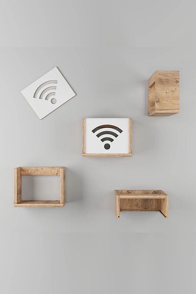Minera Wall Organizer Wooden Decorative Atlantic Wifi Box